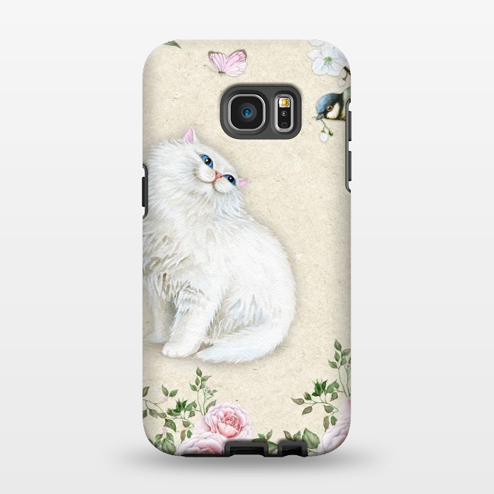 Galaxy S7 EDGE StrongFit Kitty Welcomes Bird by Creativeaxle