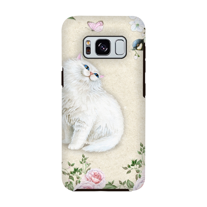 Galaxy S8 StrongFit Kitty Welcomes Bird by Creativeaxle