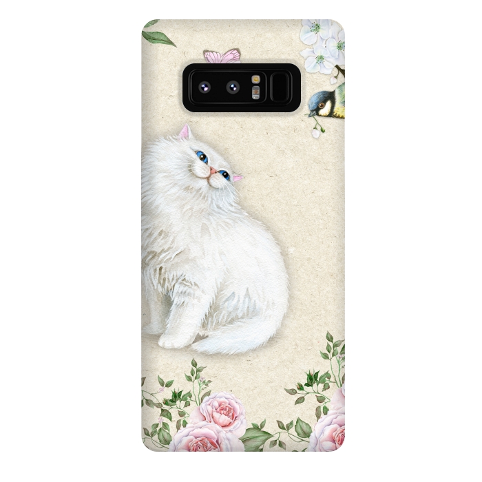 Galaxy Note 8 StrongFit Kitty Welcomes Bird by Creativeaxle
