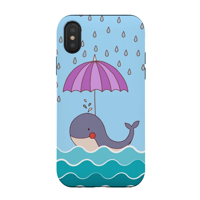 iPhone Xs / X StrongFit Swimming Whale by Creativeaxle