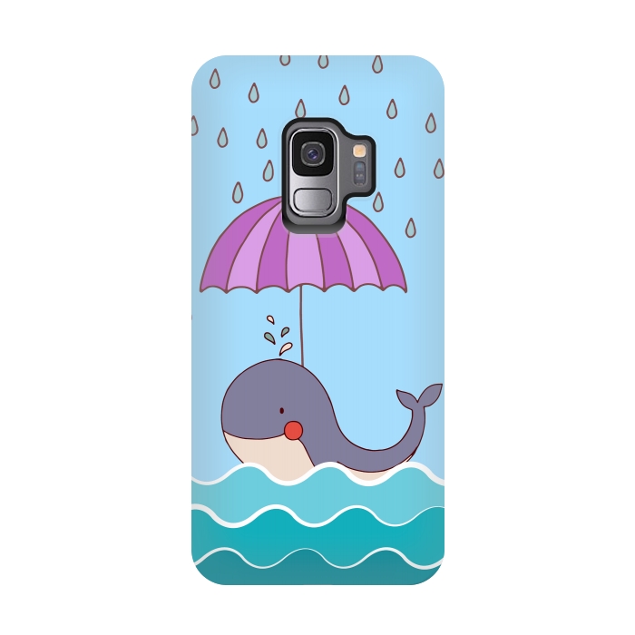 Galaxy S9 StrongFit Swimming Whale by Creativeaxle