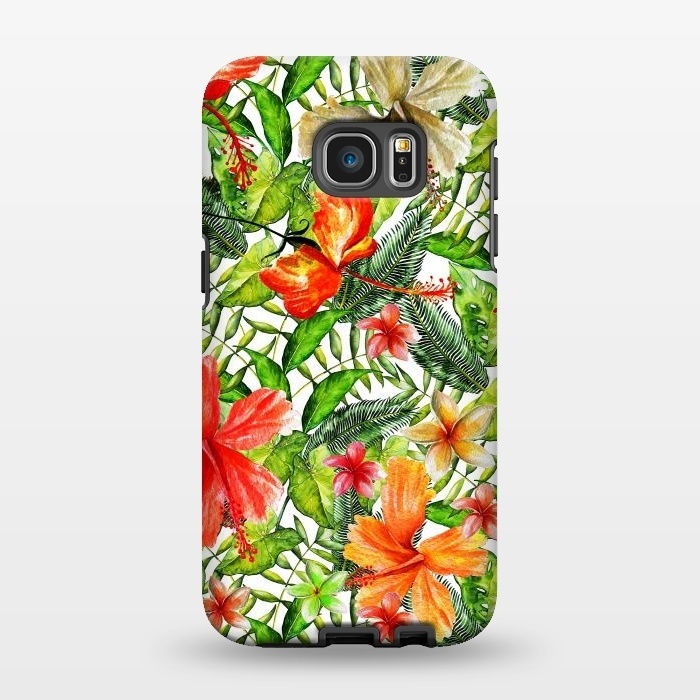 Galaxy S7 EDGE StrongFit Hibiscus Pattern by  Utart