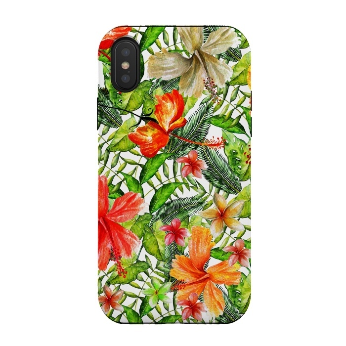 iPhone Xs / X StrongFit Hibiscus Pattern by  Utart