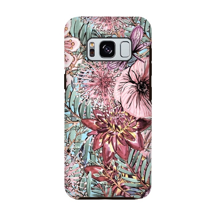 Galaxy S8 StrongFit Tropical Vintage Flower Pattern by  Utart