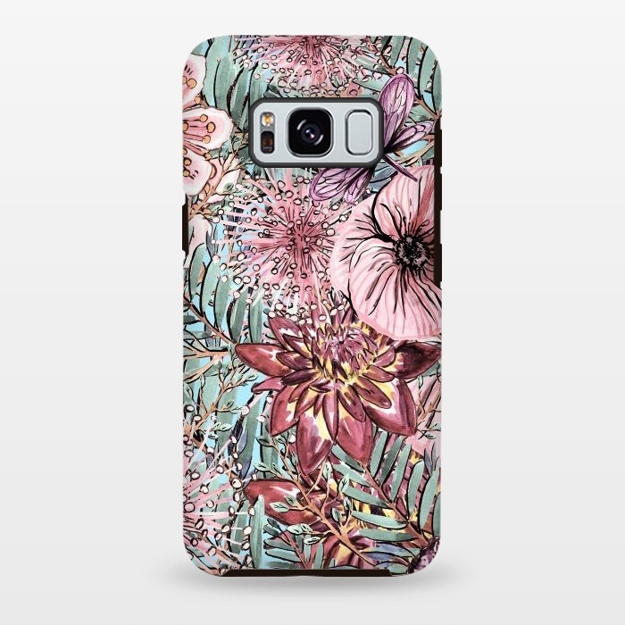 Galaxy S8 plus StrongFit Tropical Vintage Flower Pattern by  Utart