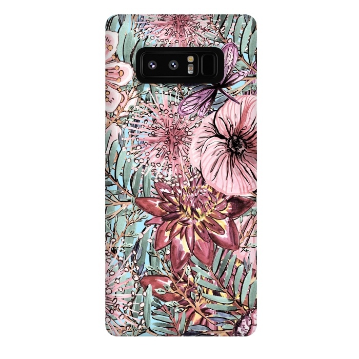Galaxy Note 8 StrongFit Tropical Vintage Flower Pattern by  Utart