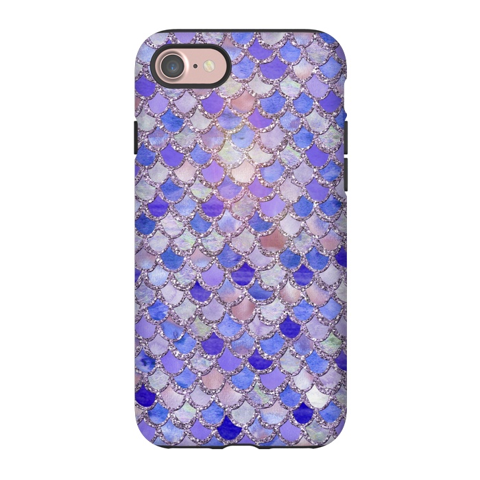 iPhone 7 StrongFit Purple hand drawn mermaid scales by  Utart