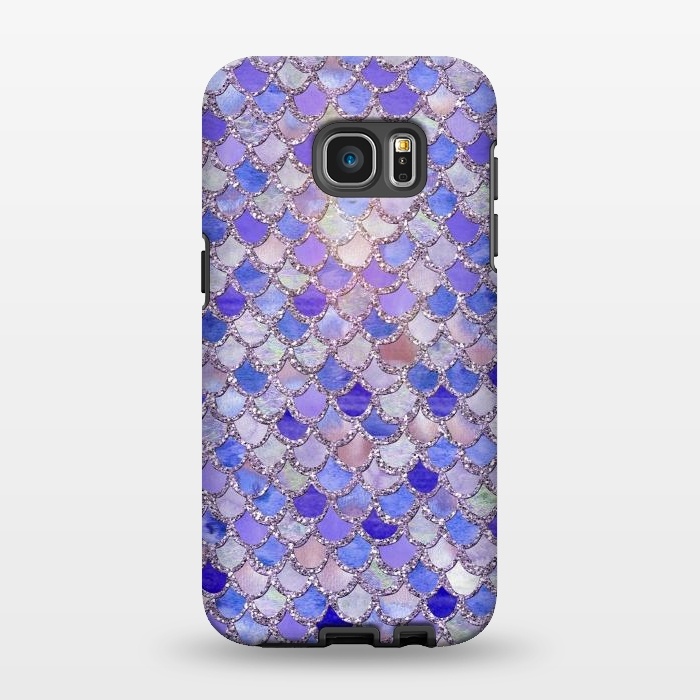 Galaxy S7 EDGE StrongFit Purple hand drawn mermaid scales by  Utart