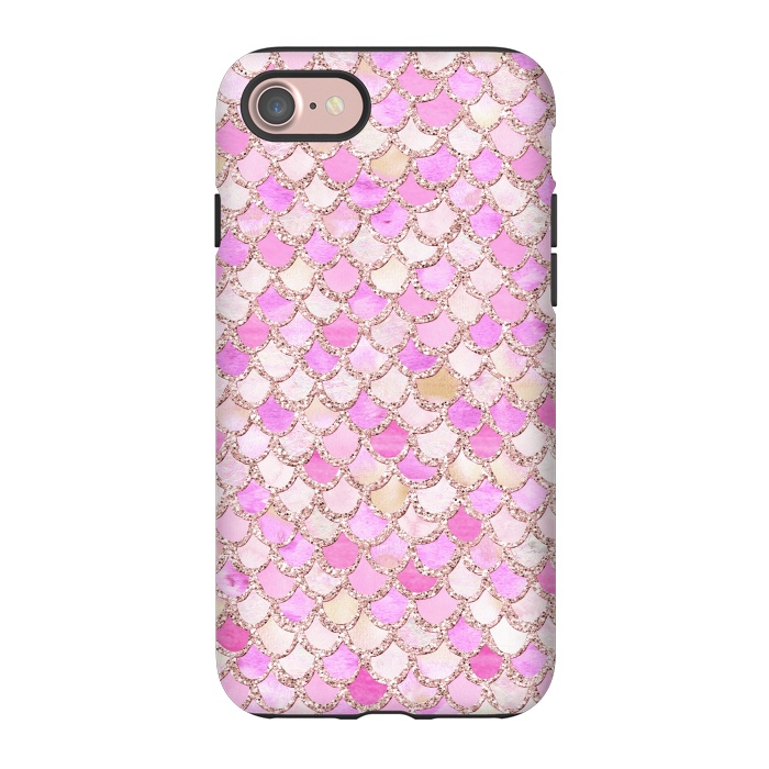 iPhone 7 StrongFit Light Pink hand drawn mermaid scales by  Utart