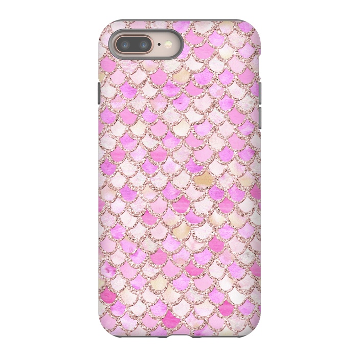 iPhone 7 plus StrongFit Light Pink hand drawn mermaid scales by  Utart