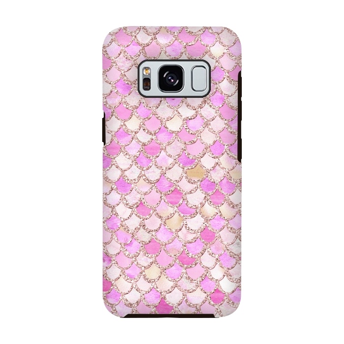 Galaxy S8 StrongFit Light Pink hand drawn mermaid scales by  Utart