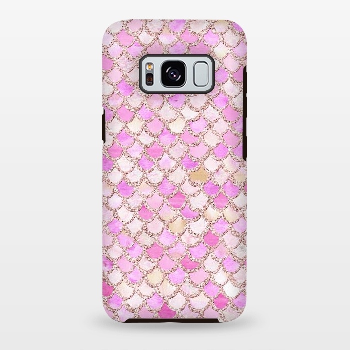 Galaxy S8 plus StrongFit Light Pink hand drawn mermaid scales by  Utart