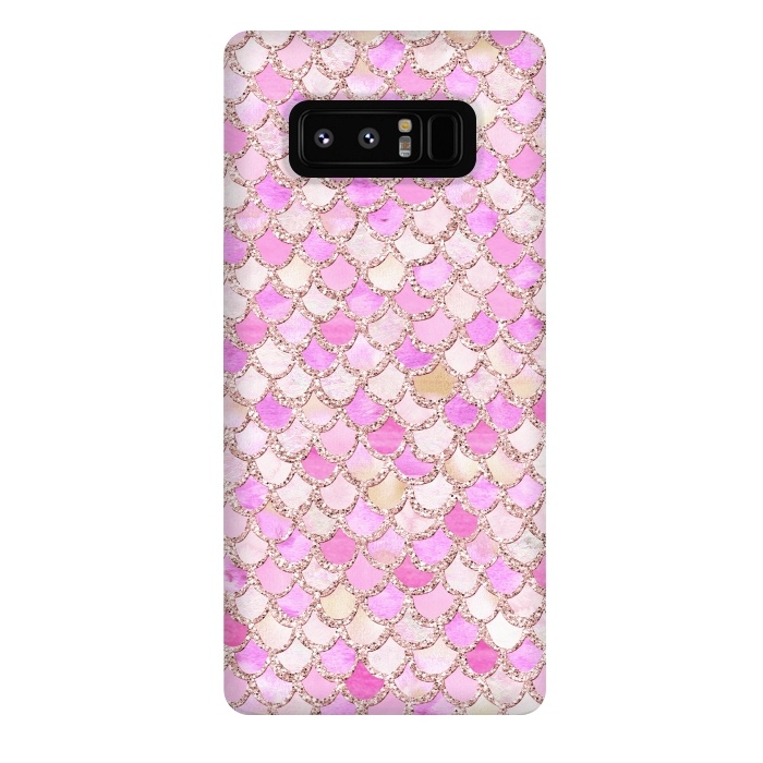 Galaxy Note 8 StrongFit Light Pink hand drawn mermaid scales by  Utart