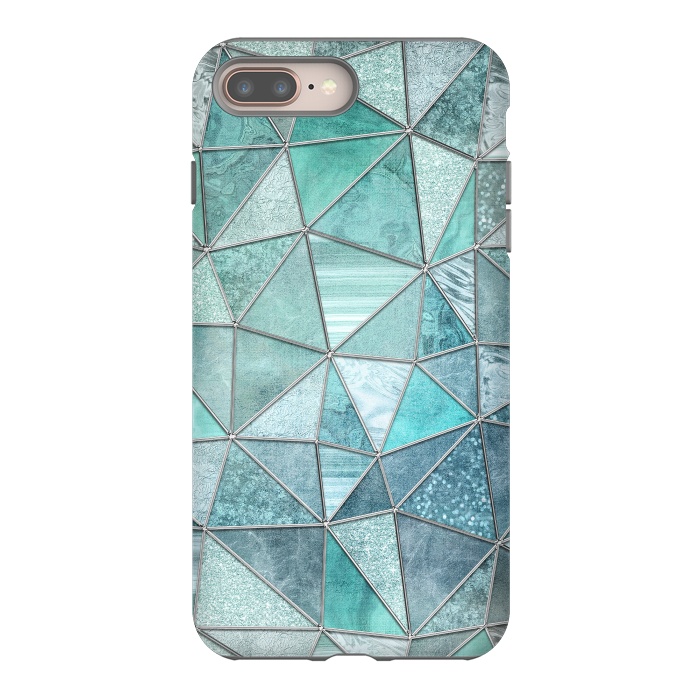iPhone 7 plus StrongFit Stained Glass Glamour Teal And Turquoise by Andrea Haase