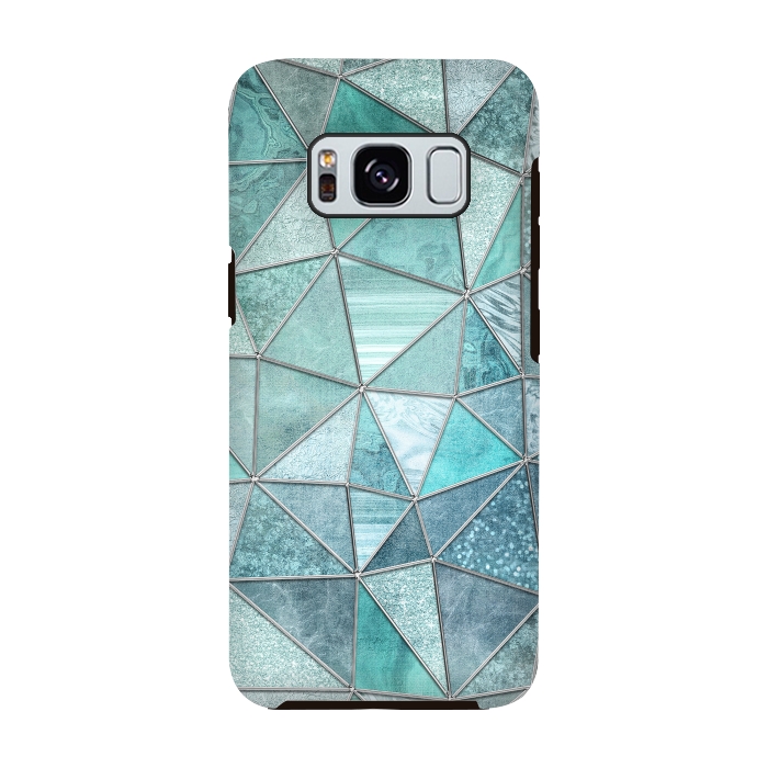 Galaxy S8 StrongFit Stained Glass Glamour Teal And Turquoise by Andrea Haase
