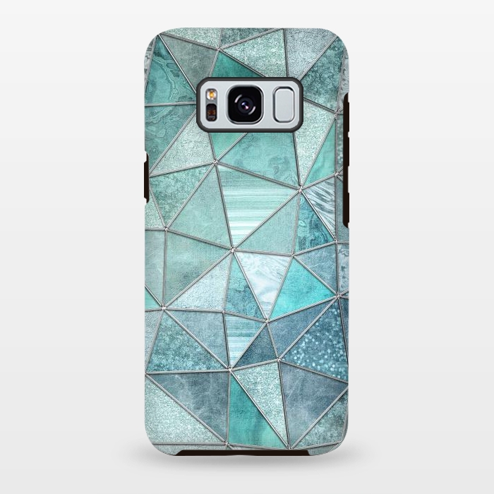 Galaxy S8 plus StrongFit Stained Glass Glamour Teal And Turquoise by Andrea Haase