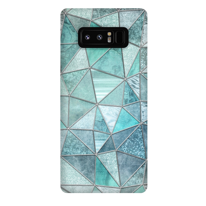 Galaxy Note 8 StrongFit Stained Glass Glamour Teal And Turquoise by Andrea Haase