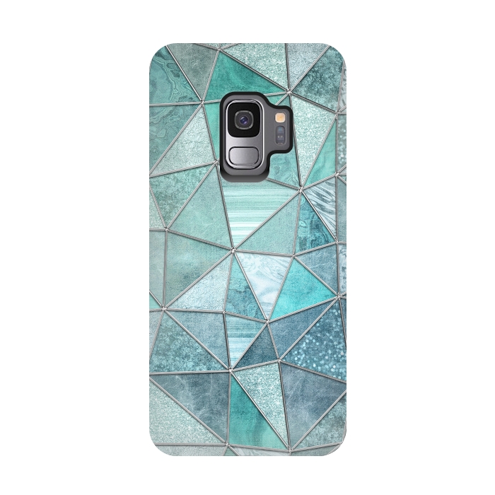 Galaxy S9 StrongFit Stained Glass Glamour Teal And Turquoise by Andrea Haase
