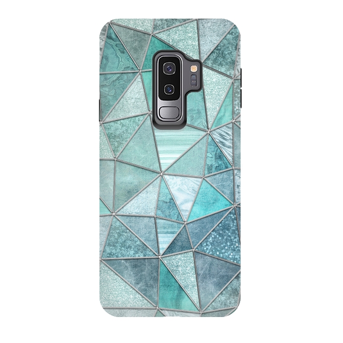 Galaxy S9 plus StrongFit Stained Glass Glamour Teal And Turquoise by Andrea Haase