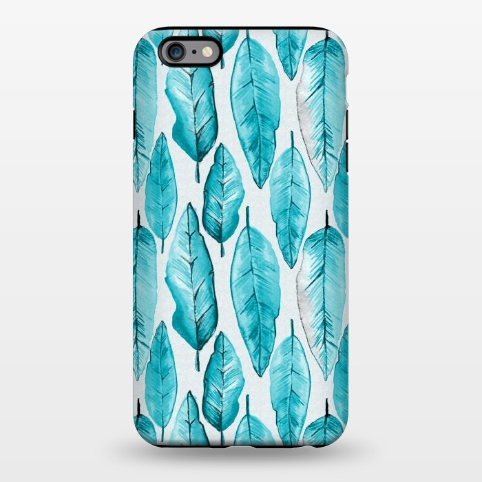iPhone 6/6s plus StrongFit Turquoise Watercolor Feathers by Andrea Haase