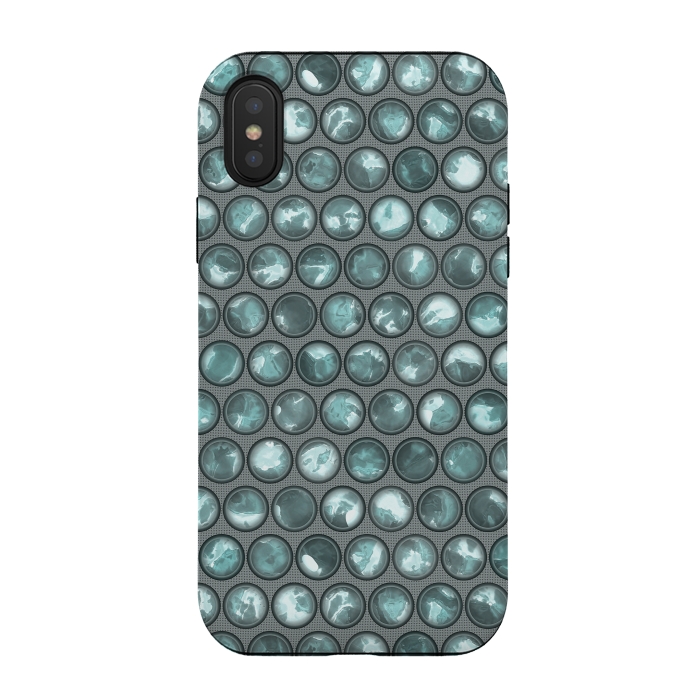 iPhone Xs / X StrongFit Green Glass Bead Pattern by Andrea Haase