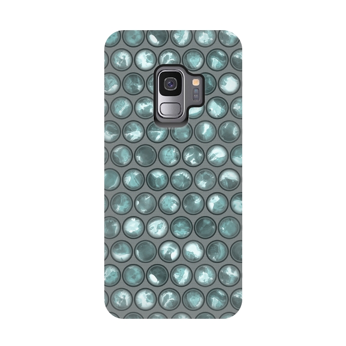 Galaxy S9 StrongFit Green Glass Bead Pattern by Andrea Haase