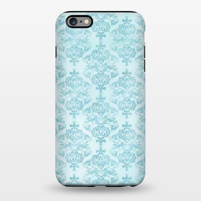 iPhone 6/6s plus StrongFit Teal Watercolor Damask Pattern by Andrea Haase