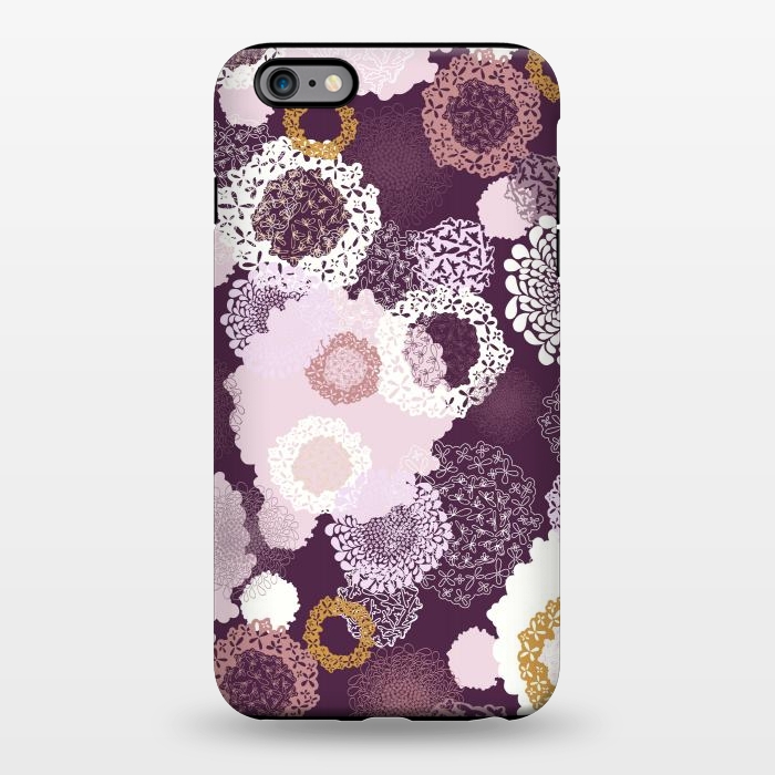 iPhone 6/6s plus StrongFit Doily Flowers on Purple by Paula Ohreen
