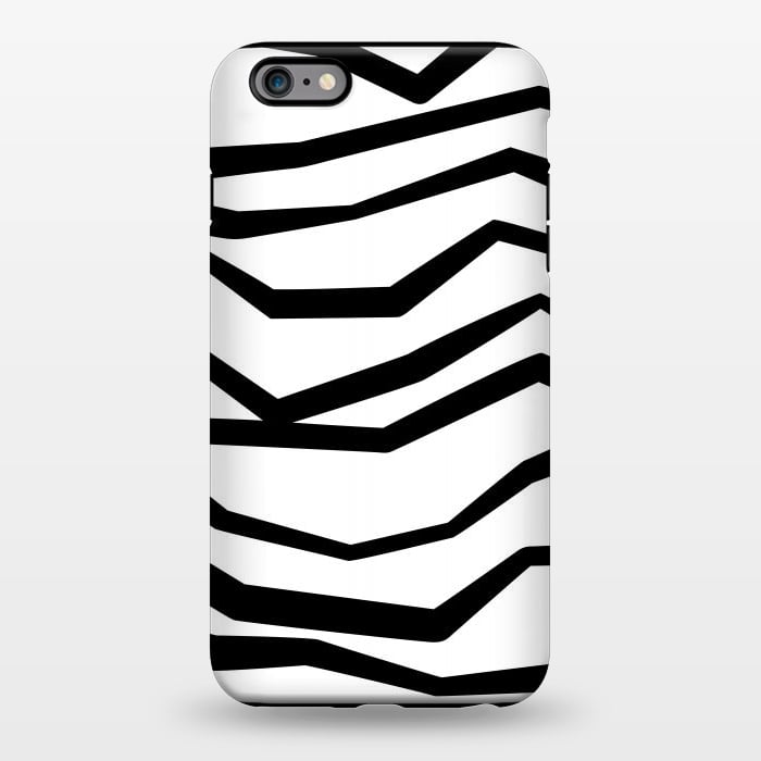 iPhone 6/6s plus StrongFit Wavy Zig Zag Stripes Black And White 2 by Andrea Haase