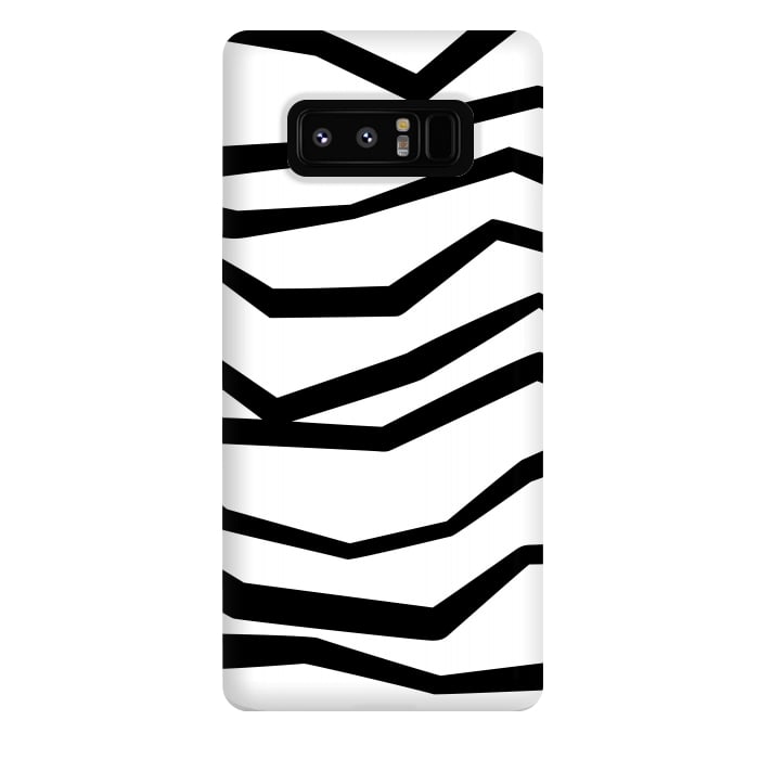 Galaxy Note 8 StrongFit Wavy Zig Zag Stripes Black And White 2 by Andrea Haase