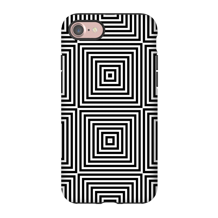 iPhone 7 StrongFit Optical Illusion Black And White Squares by Andrea Haase