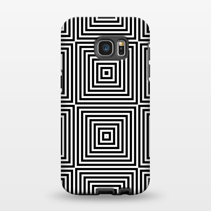 Galaxy S7 EDGE StrongFit Optical Illusion Black And White Squares by Andrea Haase