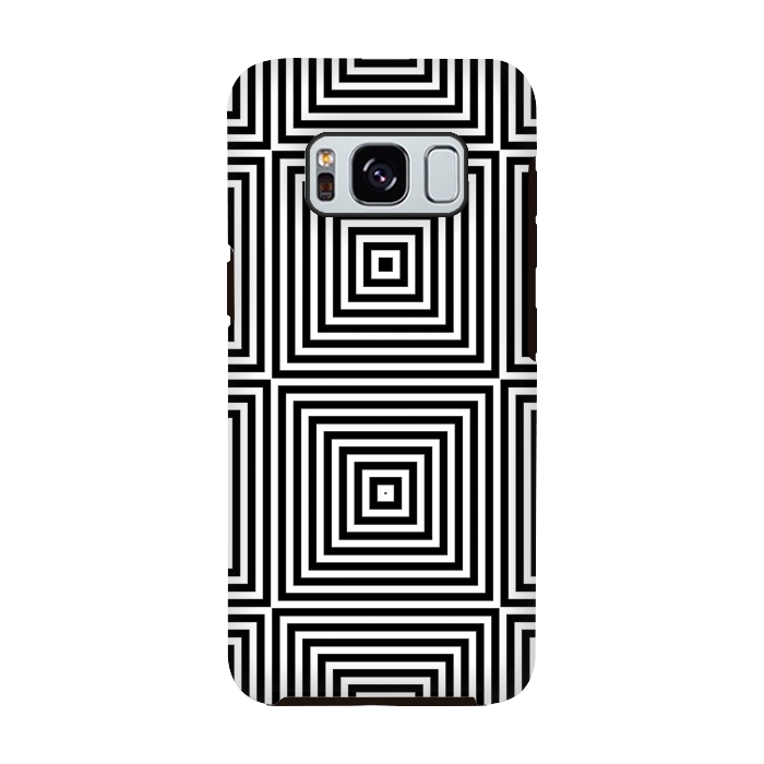 Galaxy S8 StrongFit Optical Illusion Black And White Squares by Andrea Haase