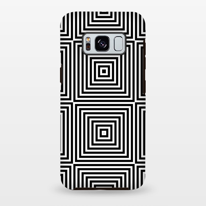 Galaxy S8 plus StrongFit Optical Illusion Black And White Squares by Andrea Haase