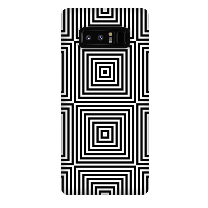 Galaxy Note 8 StrongFit Optical Illusion Black And White Squares by Andrea Haase