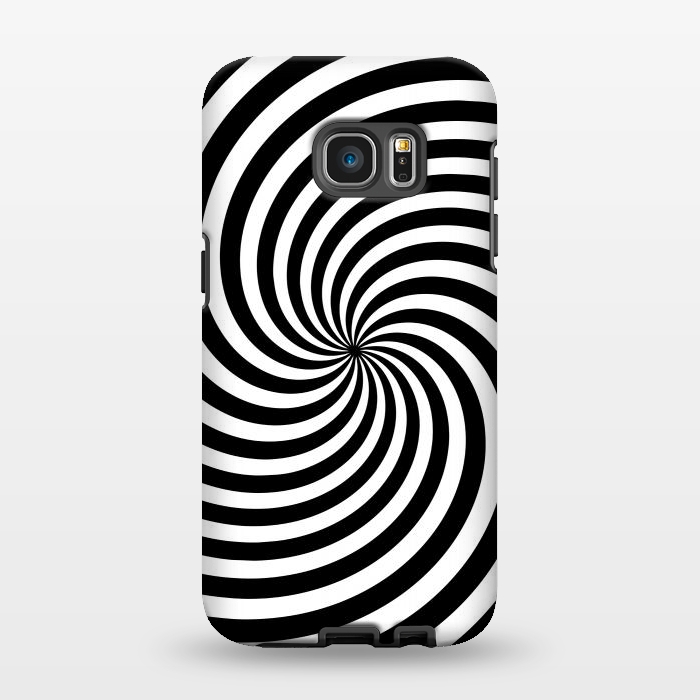 Galaxy S7 EDGE StrongFit Concentric Spiral Op Art Black And White 2 by Andrea Haase