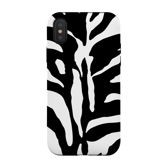 iPhone Xs / X StrongFit Black And White Zebra Print 2 by Andrea Haase