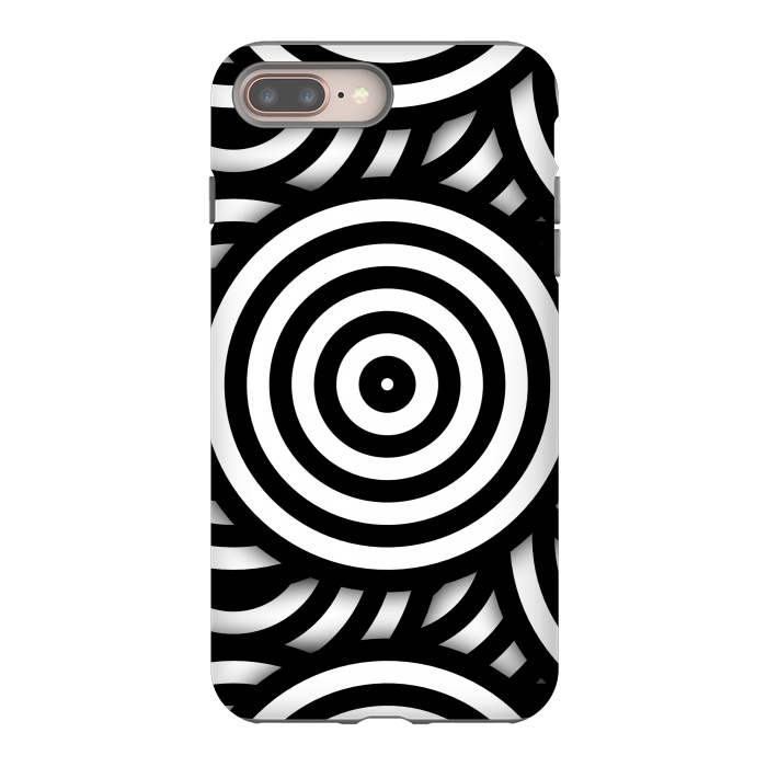 iPhone 7 plus StrongFit Pop-Art Circle Pattern Black White 2 by Andrea Haase
