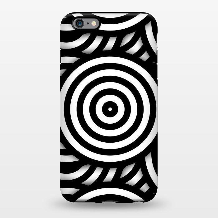 iPhone 6/6s plus StrongFit Pop-Art Circle Pattern Black White 2 by Andrea Haase