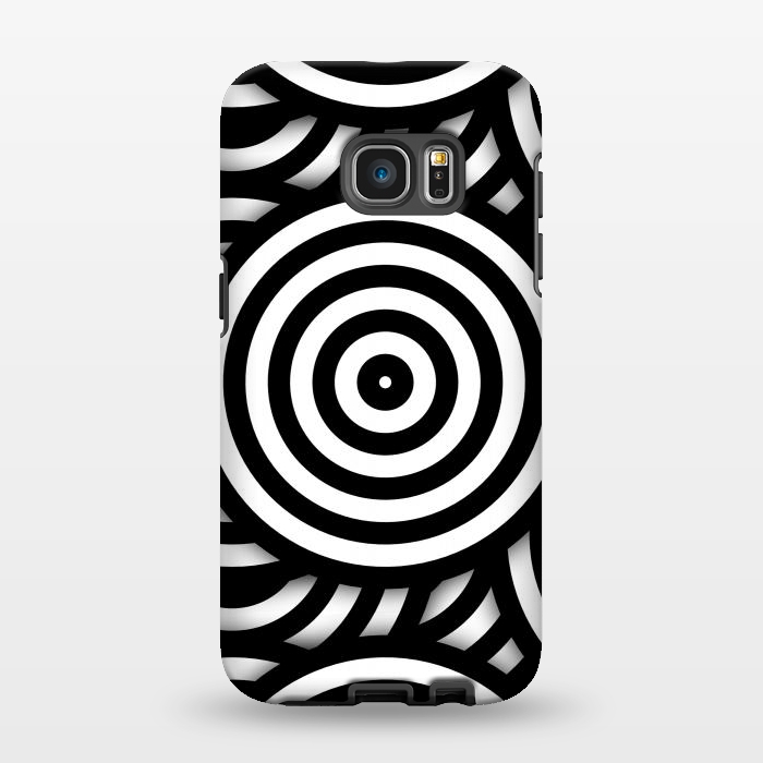 Galaxy S7 EDGE StrongFit Pop-Art Circle Pattern Black White 2 by Andrea Haase