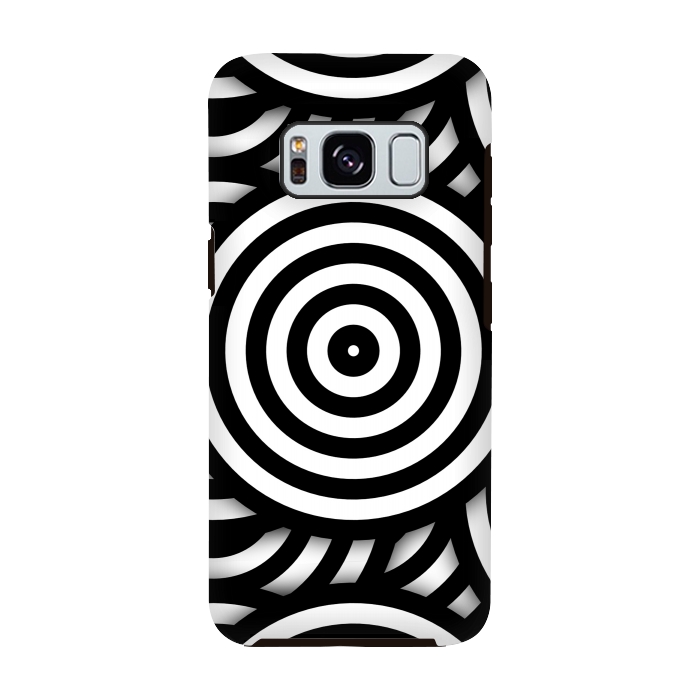 Galaxy S8 StrongFit Pop-Art Circle Pattern Black White 2 by Andrea Haase