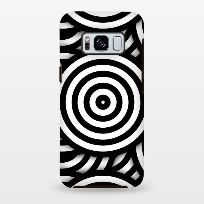 Galaxy S8 plus StrongFit Pop-Art Circle Pattern Black White 2 by Andrea Haase