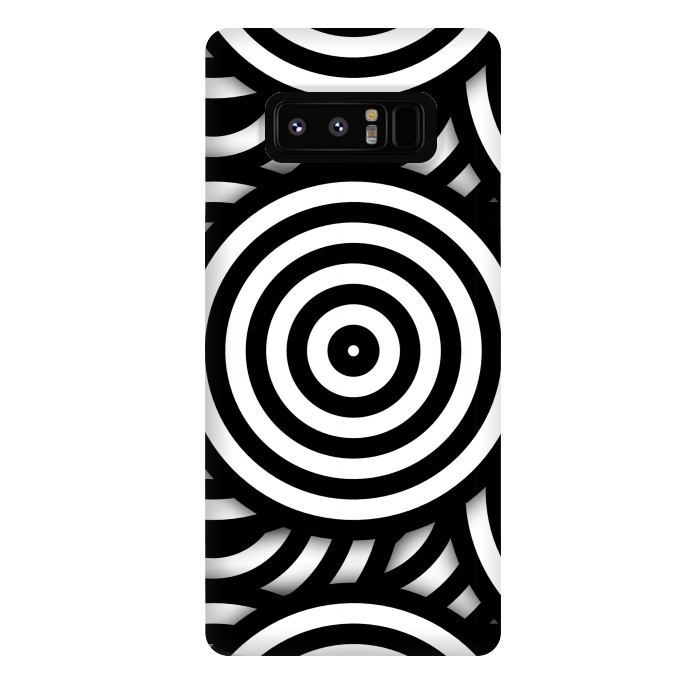 Galaxy Note 8 StrongFit Pop-Art Circle Pattern Black White 2 by Andrea Haase
