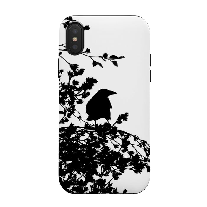 iPhone Xs / X StrongFit Black And White Bird by Andrea Haase