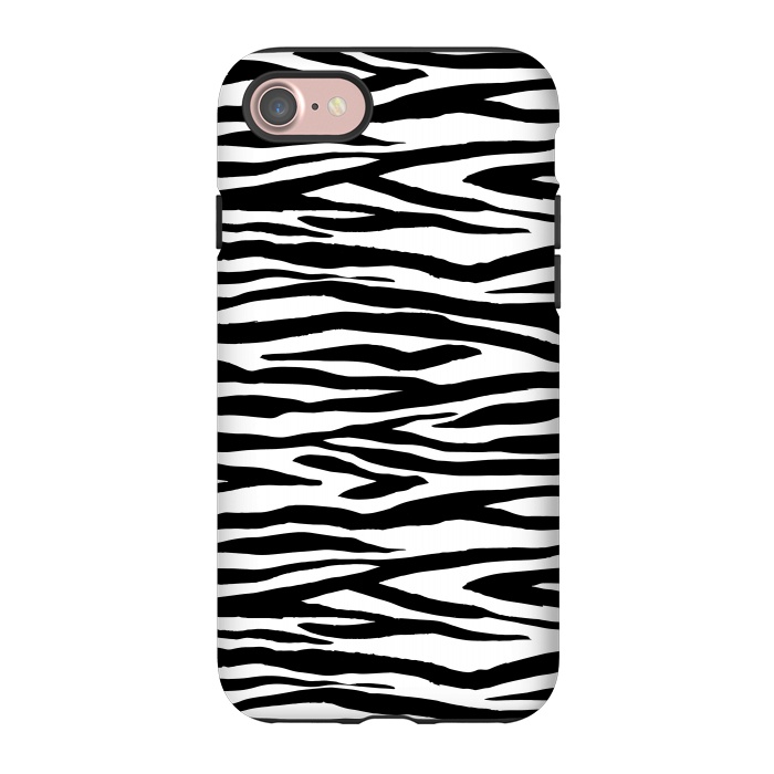 iPhone 7 StrongFit Zebra Stripes Black And White 2 by Andrea Haase