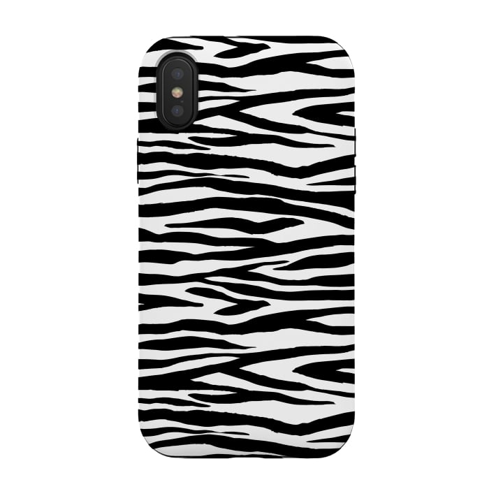 iPhone Xs / X StrongFit Zebra Stripes Black And White 2 by Andrea Haase