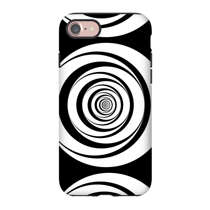 iPhone 7 StrongFit Concentric Circles Pop-Art Black White 2 by Andrea Haase