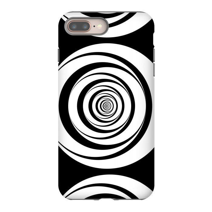 iPhone 7 plus StrongFit Concentric Circles Pop-Art Black White 2 by Andrea Haase
