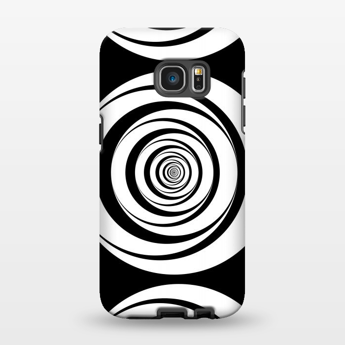 Galaxy S7 EDGE StrongFit Concentric Circles Pop-Art Black White 2 by Andrea Haase