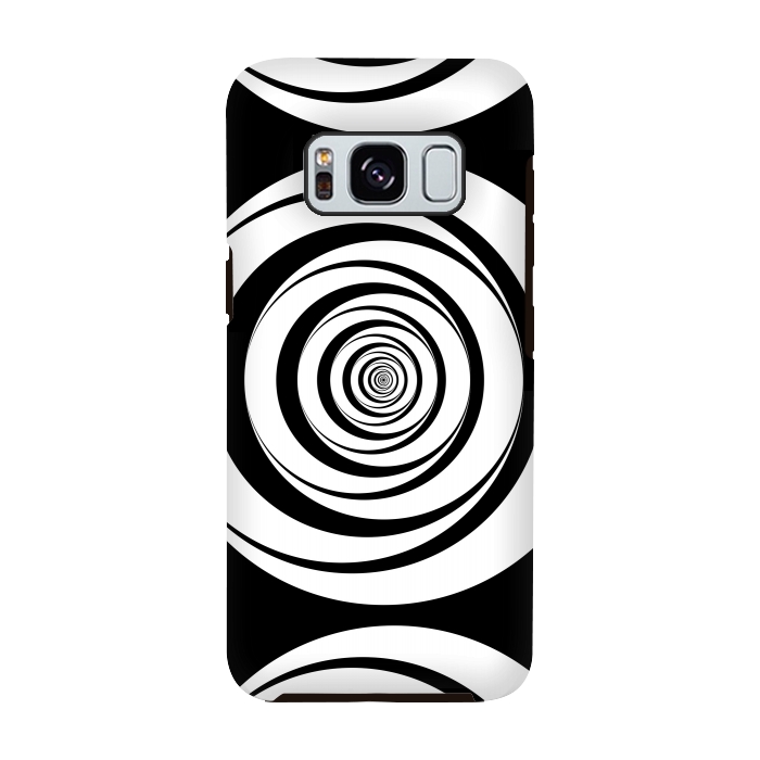 Galaxy S8 StrongFit Concentric Circles Pop-Art Black White 2 by Andrea Haase